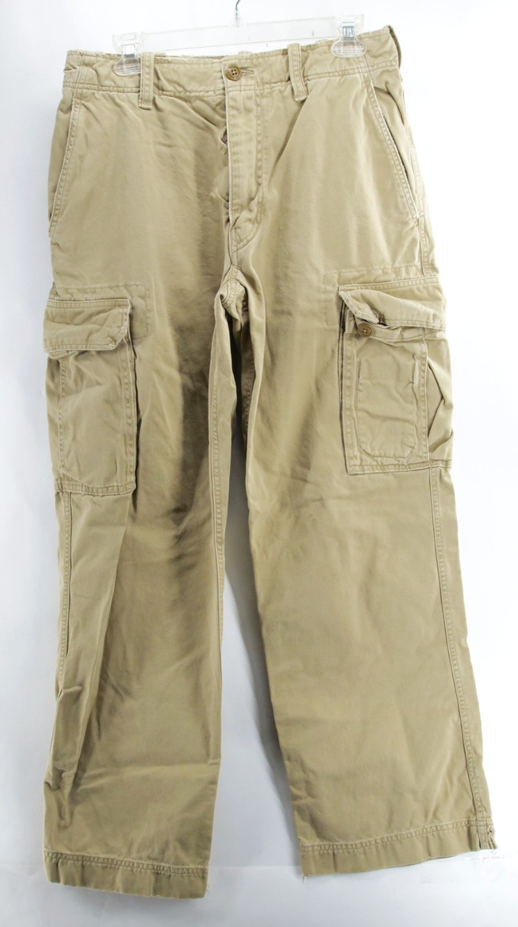 VTG ABERCROMBIE & FITCH Cargo Pants Men 31x31 Wide Leg BAGGY MILITARY Y2K 90s